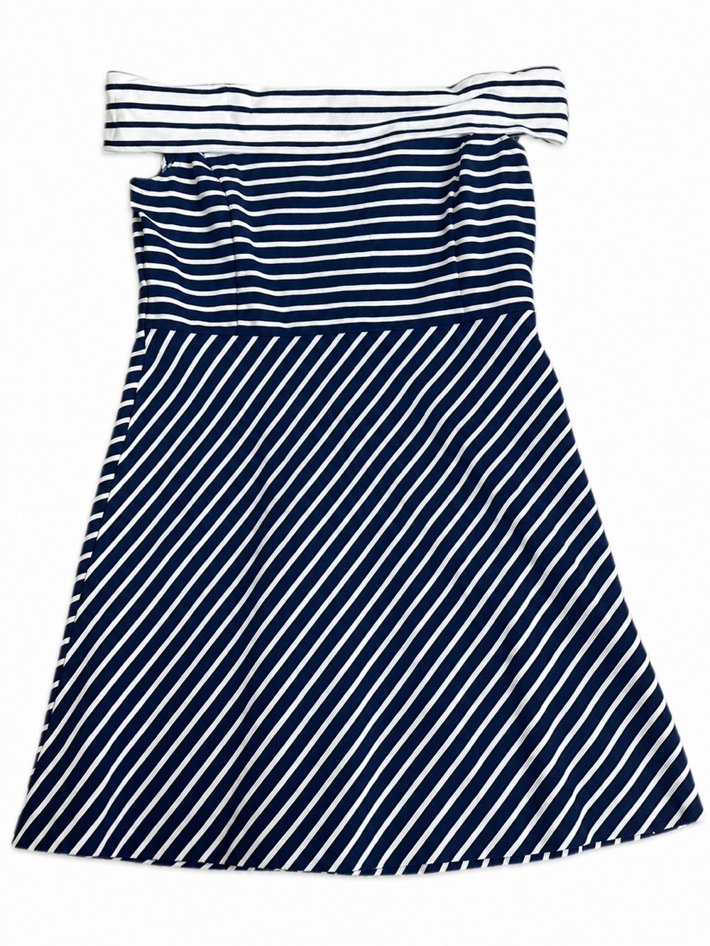 Vineyard Vines OTS Mixed Stripe Dress XL Deep Bay Navy White NWT R$148